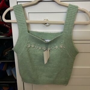 Mint Green Knit Tank Top Zara